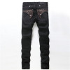 Hot bronzing black men's jeans, men's European and American fashion Slim Straight trousers, high quality men's jeans Rock Star