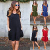 Fashion Summer Women ShortSleeve Dress Casual Sexy V-Neck Elegant Mini Dresses Clothes 2018