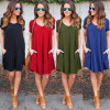 Fashion Summer Women ShortSleeve Dress Casual Sexy V-Neck Elegant Mini Dresses Clothes 2018