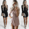 Fashion Summer Women clothes Casual turn-down collar Long Sleeve Tops solid Oversize Loose Chiffon Blouses one pieces