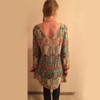 Fashion Summer Vintage Ethnic Dress Sexy Women Boho Floral Printed Casual Beach Dress Loose Sundress