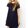 Fashion Summer Dress 2018 Women Casual Mini Dress Short Sleeve A-Line Hollow Out Lace Sexy