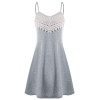 Fashion summer dress 2018 beach dress Womens Crochet Lace Backless Mini Slip Dress Camisole Sleeveless Dress vestidos J08#N