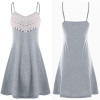 Fashion summer dress 2018 beach dress Womens Crochet Lace Backless Mini Slip Dress Camisole Sleeveless Dress vestidos J08#N
