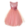Fashion Summer Baby Dresses Girls Sequin Flower Bowknot Birthday Wedding Party Tutu Dress Girl Vestido