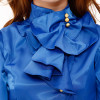 Fashion stand collar long sleeve female shirt OL office Formal elegant ruffles chiffon women's blouse plus size bow tops #580