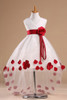 Hot Sales Popular Christmas Baby Girls Kids Flower Petals Party Wedding Prom Fancy Dress 2Colors