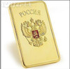 HOT SALE! Free shipping Retail RARE 1 OZ. SOVIET RUSSIAN USSR CCCP PURE .999 24K GOLD LAYERED INGOT BULLION BAR free shipping