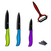 Hot Sale XYj Brand Ceramic Knife Set 3" 4" 5" Paring Utility Slicing Knife + Red Peeler Fashion Kitchen Knives Cooking Tools