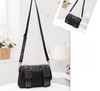 SMOOZA Skull Rivets Women Black Leather Messenger Bags Fashion Vintage Messenger Cool Shoulder Bags sac a main bolsa