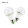Smart PIR Motion Sensor E27 3W 5W 7W 9W 12W 220V LED lamp Sound / Voice Induction &amp; Light Control Bulb For Door Stair lighting