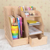 small wood file tray, document tray with drawer, storage rack for office or home use, original wood color