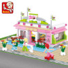 Sluban Girls Blocks Assembly Educational Building Blocks DIY 3D Bricks Plastic Block Building Playmobil Toys For Children