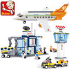 Sluban Model building kits compatible with lego city plane Airport 845 3D blocks Educational toys hobbies for children 026