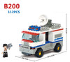 SLUBAN Building Blocks City House Snack Car TV Express Police Truck school bus Brick girls Toy