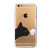 For Apple iPhone 6 6s Plus 4 4S 5 5S SE 5C 6Plus Case Soft TPU Silicon Transparent Thin Cover Black Cat Owl Rabbit Animal Case