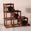 Foldable Carbonized 6 Grid Wood Wine Holder Fashion Wine Rack Bar/Home/Restaurant Decor Kitchen Holder Display Shelf Organizer