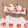 FOCUSNORM 2Pcs Fashion Baby Girl Dress Newborn Baby Girls Pajamas Cotton Fox Dress Headband Outfit Cute Sets Clothes