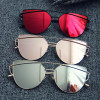 TSHING Classic Fashion New Women Clear Lens Cat Eye Sunglasses Ladies Mirror Cateye Sun Glasses For Female
