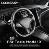 LUCKEASY Car steering wheel decorative patch for Tesla Model X/S 2017-2019 ABS steering wheel accessories decorative frame patch