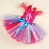 Troll Poppy Tutu Dress Baby Girl Tulle Princess Dress Kids Halloween Cosplay Costume Girl Festival Birthday Party Cartoon Dress