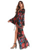 Floral Asymmetric Split-side Maxi Dress