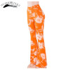 Flare Trousers For Women Bell Bottom Pants Printed High Wasit Women's Pants 2017 Summer Slim Body Wide Leg Pants Long Trousers