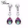 High Quality 2ct Water Drop Genuine Rainbow Fire Mystic Topaz Drop Earrings 925 Sterling Silver For Women New  Gem stone Jewelry