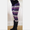 High Quality 2016 Comfortable Women girl casual Winter Christmas Snowflake Knitted Elastic printed Leggings Fitness Cotton Pants