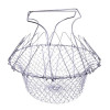 High Quality 1Pc Foldable Fry Basket Steam Rinse Strain magic basket mesh basket Strainer Net Kitchen Cooking Tool