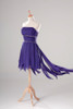 High Low Cocktail Dress Purple 2017 Strapless Beaded Party Dress Short Front Long Back Gowns
