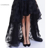 Charmian Women's Steampunk Gothic Vintage Skirt Floor Length Sexy Wedding Party High Low Black Floral Lace Skirt