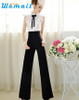CharmDemon New Women Casual High Waist Flare Wide Leg Long Pants Palazzo Trousers dr2