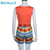 CharmDemon 2016 Women's V-Neck Floral Print Sleeveless Short Pants Jumpsuit Romper jy19