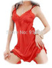 NWT Sexy Ladies' Nightdress G-string Satin Lace Robe Sleepwear Lingerie