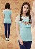 Nursing Tops Breastfeeding Cotton Embroidery Wear Blouses Maternity Clothing Pregnant Women Nurse T Shirts Pregnancy Clothes A4