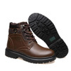 NPEZKGC Big Size Men Leather Boots Winter Warm Men Motorcycle Boots Men Ankle Boots Glitter Genuine Leather