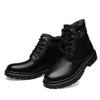 NPEZKGC Big Size Men Leather Boots Winter Warm Men Motorcycle Boots Men Ankle Boots Glitter Genuine Leather