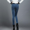 HIBAY Women Jeans Denim Pencil Pants Mid Waist Skinny Stretch Pants Trousers Plus Size 2017