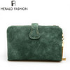 Herald Fashion Nubuck Leather Women Wallets Female Zipper Small Wallet Women Short Coin Purse Holders Retro Wallet and Purses