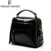 Herald Fashion Women Patent Leather Handbags Crocodile Design Shopper Tote Bag Female Luxurious Shoulder Bags Herald Fashion Women Patent Leather Handbags Crocodile Design Shopper Tote Bag Female Luxurious Shoulder Bags