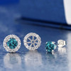 GemStoneKing 1.49 Ct Round Natural London Blue Topaz Women's Earrings Solid 925 Sterling Silver Stud Earrings with Jackets