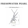 GemStoneKing 925 Sterling Silver Fairy with Angel Wings Sit on Shell Pearl Pendant Necklace For Women