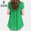 Geller Fuuk New 2017 Summer Women Blouse Loose Shirt O-Neck Chiffon Blouse Female Short Sleeve Blouse Plus Size 5XL Shirts #G305 Geller Fuuk New 2017 Summer Women Blouse Loose Shirt O-Neck Chiffon Blouse Female Short Sleeve Blouse Plus Size 5XL Shirts #G305