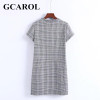 GCAROL New Arrival Embroidered Floral Plaid Women Dress British Style Mini Dress High Quality Vintage Female Dress
