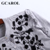 GCAROL New Arrival Embroidered Black Floral Women Blouse Stand Collar Ruffles OL Shirt Elegant Vintage Female Tops For 4 Season