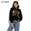 GCAROL 2017 Women Floral Embroidery Ruffles Thin Blouse High Quality Shirt Fashion Vintage Tops Retro Blouse For Ladies
