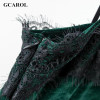 GCAROL 2017 Women Euro Style Velvet Lace Spliced Dress Straps Adjustable Soft Handle Euro Style Sexy Party Lace Dress