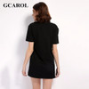GCAROL 2017 Women Floral Embroidery Jacquard Dress Euro Style  Casual Fashion Black Dress Eearly Spring Summer Dress