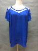 Gamiss Women Blouse O-Neck Short Sleeves Splicing Voile Shirts Blouses Plus Size XL~6XL Blue Chiffon Feminine Blusa Tops Shirts
